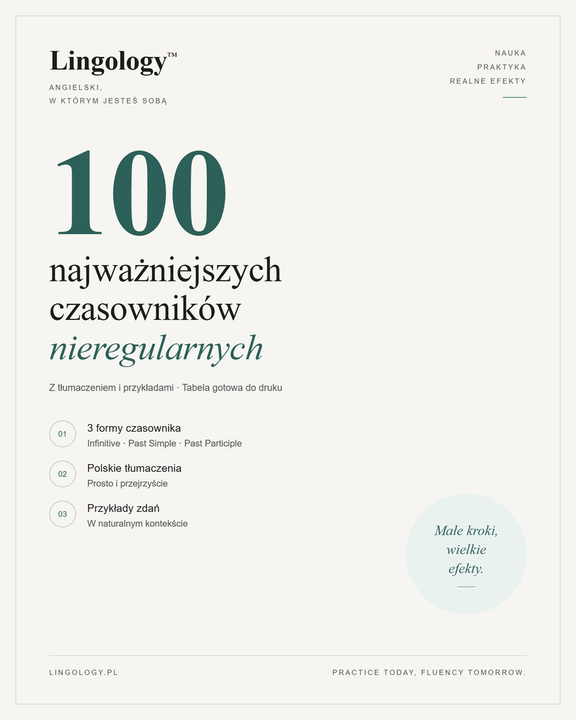 100 najważniejszych czasowników nieregularnych